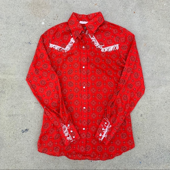 VINTAGE WESTERN PAISLEY LONG SLEEVE! - Picture 4 of 7